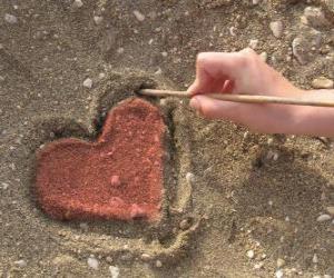 yapboz Kuma çizilen kalp
